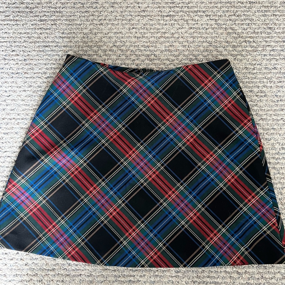 Zara Plaid Holiday Skirt